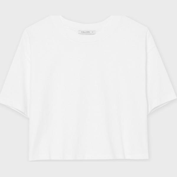t-shirt Calliope bianco tinta unita