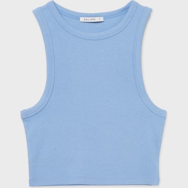 top Calliope blu tinta unita