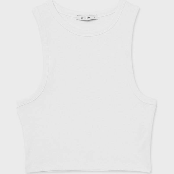 top Calliope bianco tinta unita