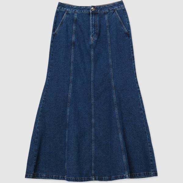 gonne lunghe Calliope blu tinta unita