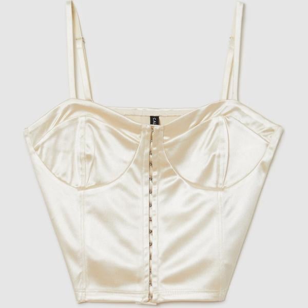 top Calliope bianco tinta unita
