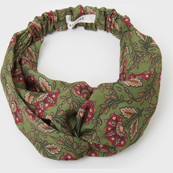 fasce per capelli Calliope verde a fiori