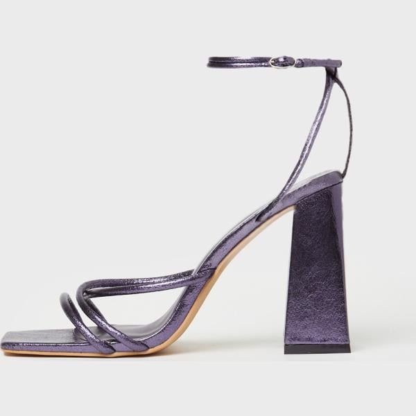 sandali in pelle Calliope viola tinta unita