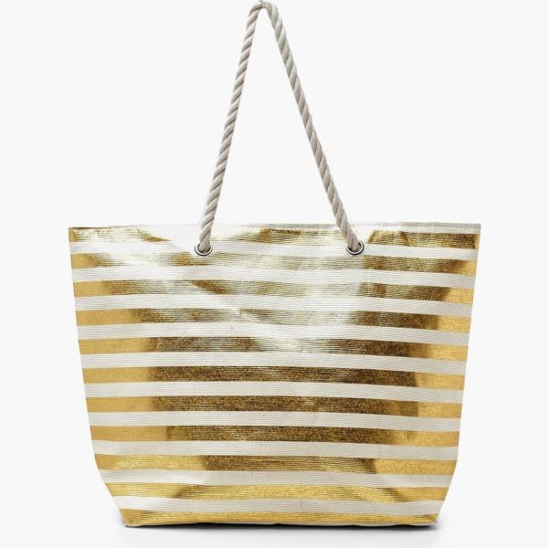 borsa Boohoo giallo a righe