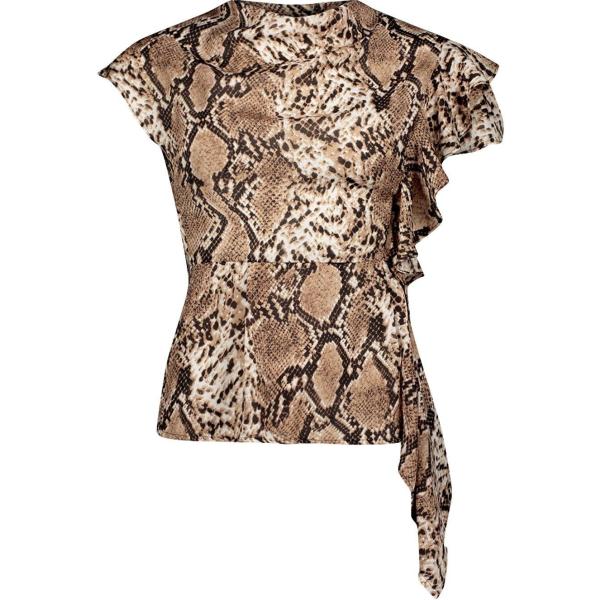 Top con volant motivo serpente con schiena scoperta Boohoo serpente