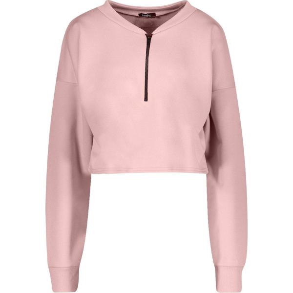 Felpa girocollo con zip Boohoo