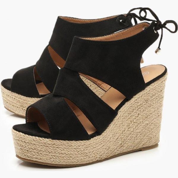 espadrillas Boohoo nero