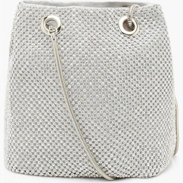 Cappello con strass fantasia floreale Boohoo grigio