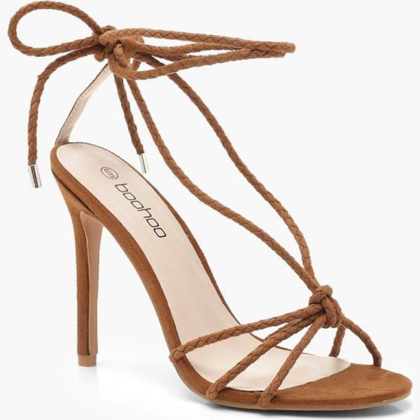 Sandali con lacci incrociati marrone Boohoo marrone