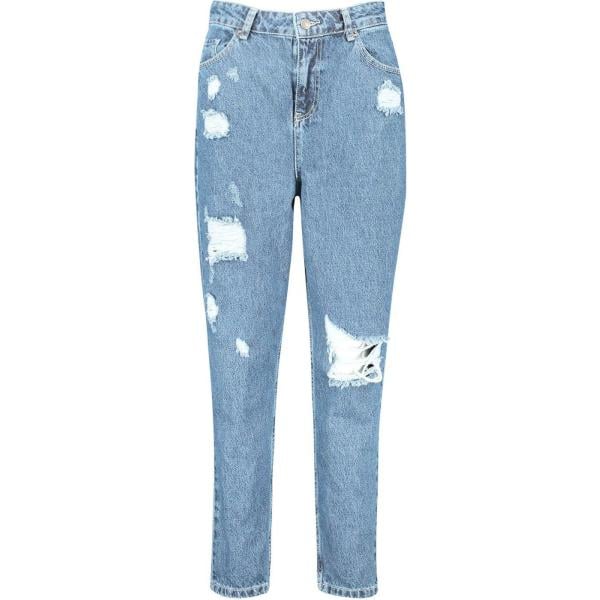 jeans mom Boohoo blu