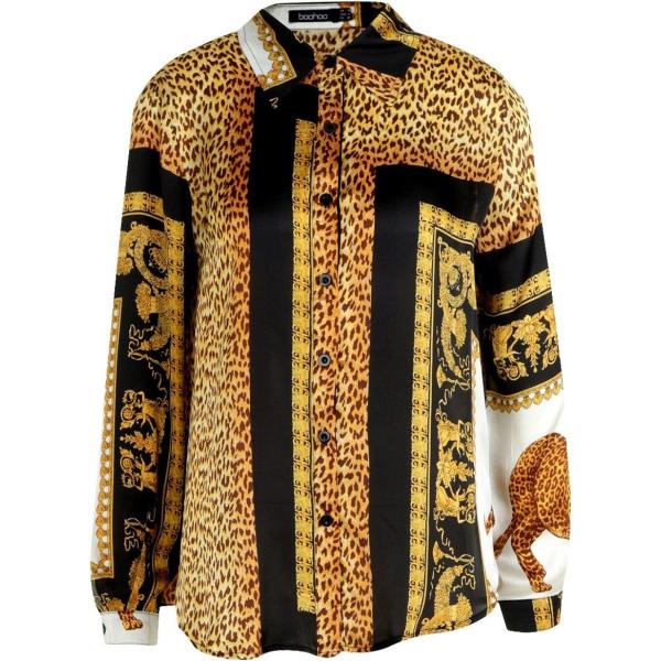 camicia Boohoo nero con stampe