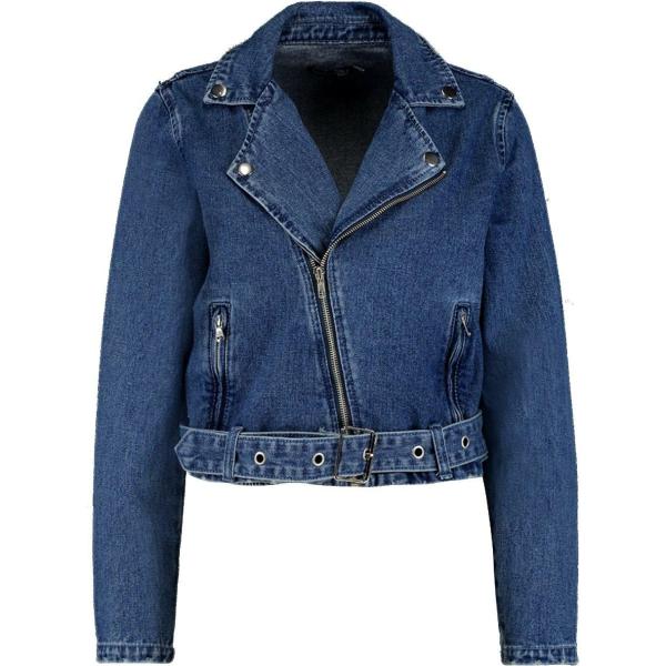 Giacca wrap con zip in denim Boohoo