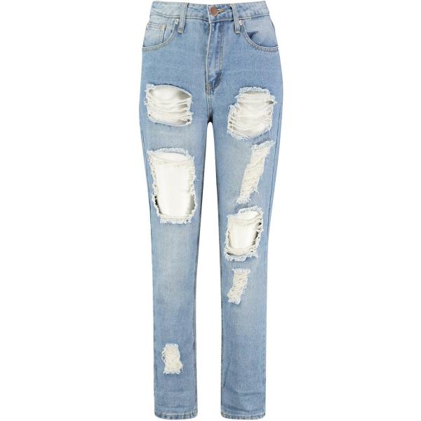 jeans mom Boohoo blu