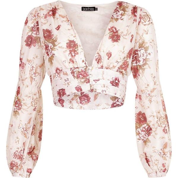 top Boohoo bianco a fiori