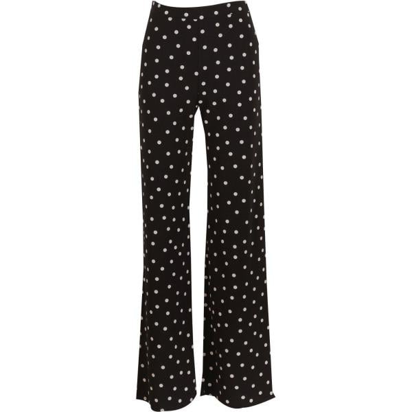 pantaloni a palazzo Boohoo nero a pois