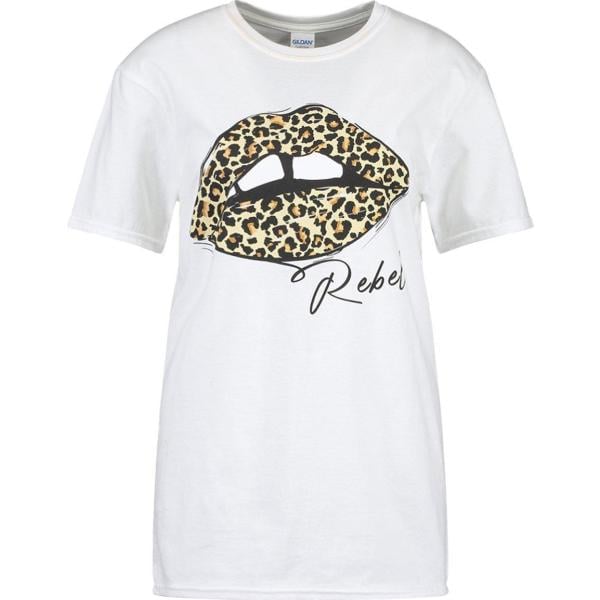 t-shirt Boohoo bianco animalier