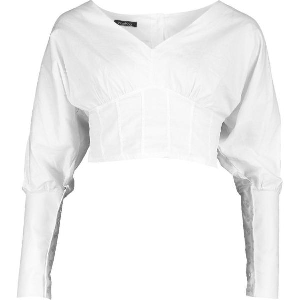 camicia Boohoo bianco