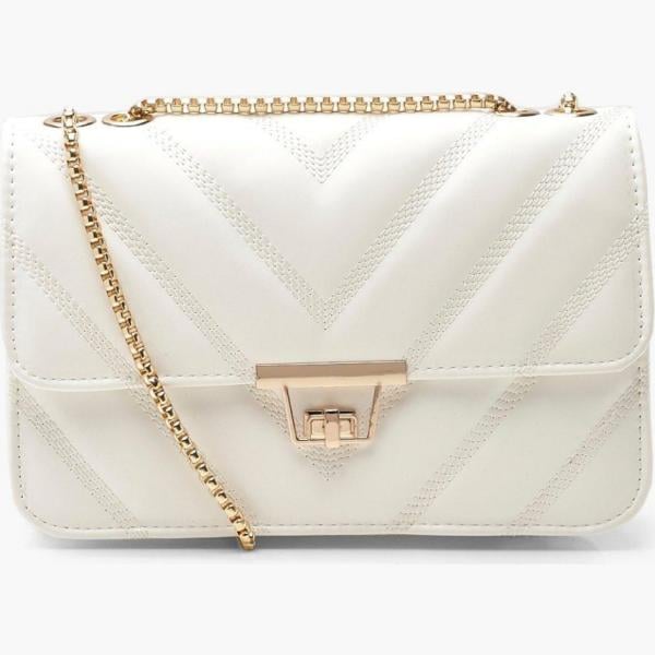borse a spalla Boohoo bianco con stampe