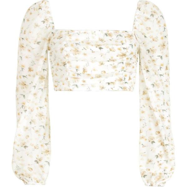 top Boohoo bianco a fiori