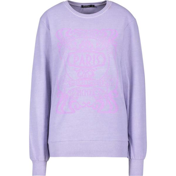 Felpa con stampa viola Boohoo viola con stampe