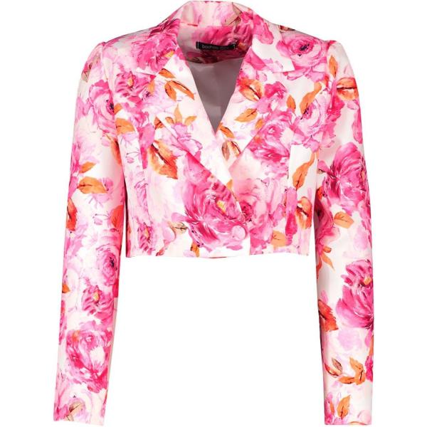 blazer Boohoo rosa a fiori
