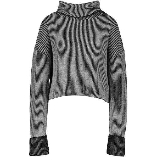 Pullover a coste collo a dolcevita nero Boohoo nero