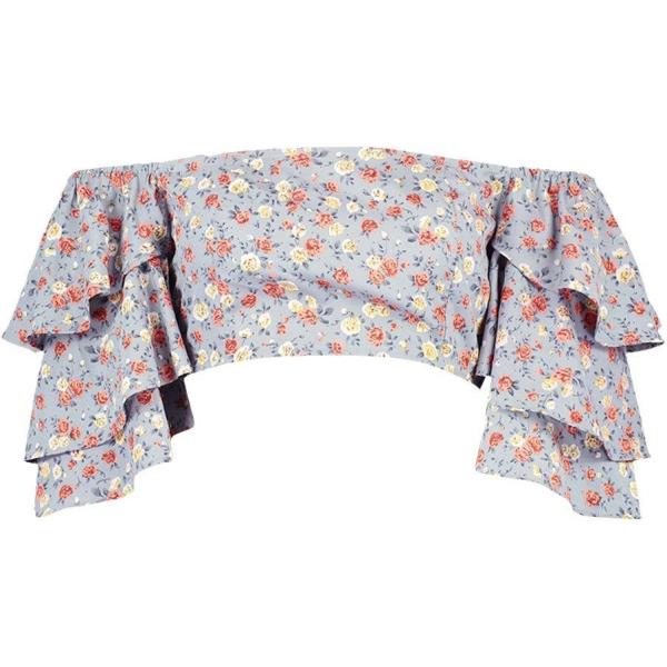 top Boohoo blu a fiori