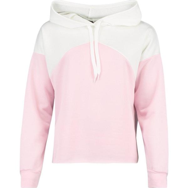 Felpa oversize a coste con cappuccio e polsini Boohoo grigio