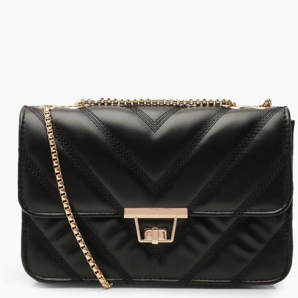 borse a spalla Boohoo nero con stampe