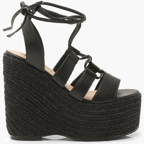 espadrillas Boohoo nero