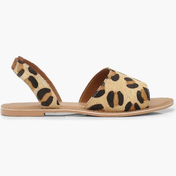 sandali Boohoo marrone con stampe