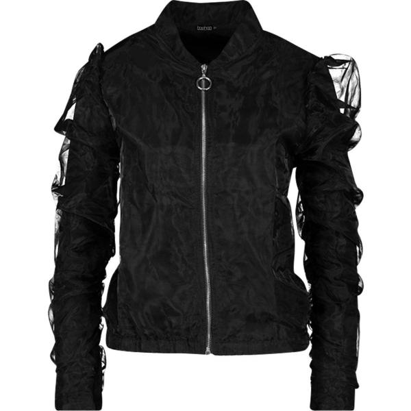 Bomber wrap in organza nero Boohoo nero