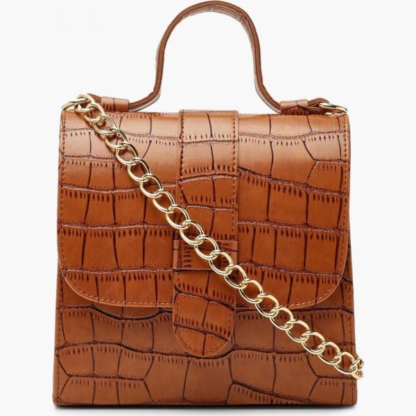 borsa tote Boohoo marrone