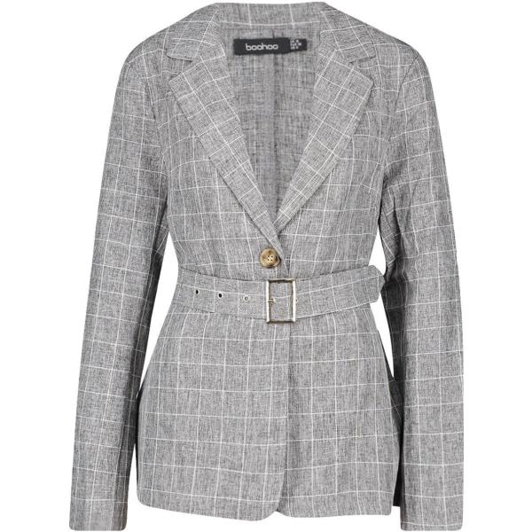 blazer Boohoo grigio a quadri
