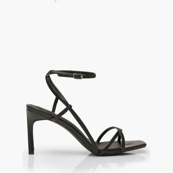 sandali col tacco Boohoo nero