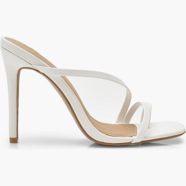 sandali con tacco Boohoo bianco