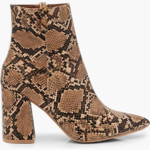 stivaletti Boohoo marrone serpente