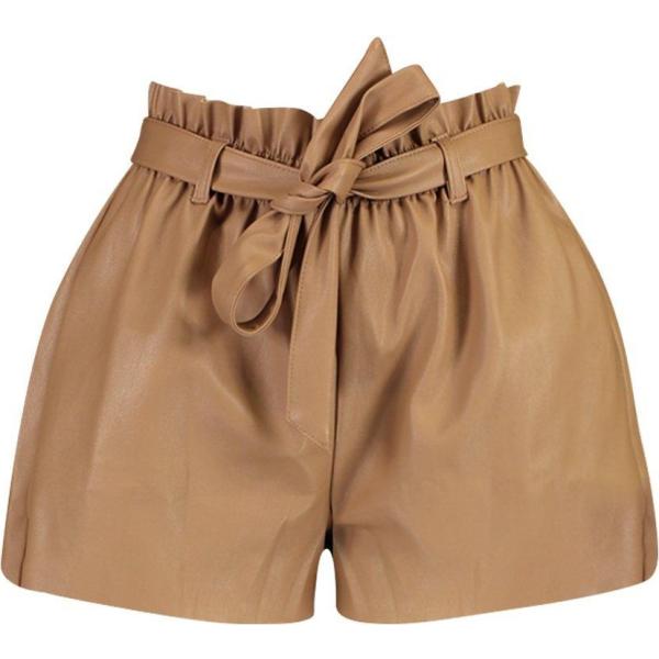 Pantalone corto paper bag Boohoo