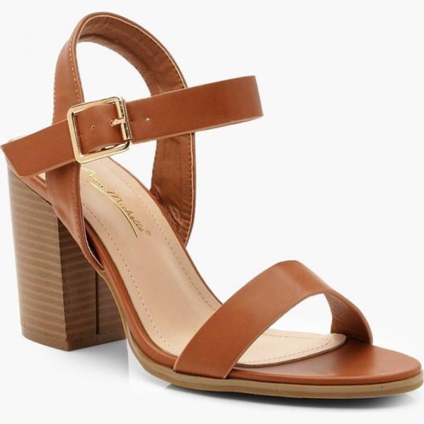 sandali con tacco Boohoo marrone