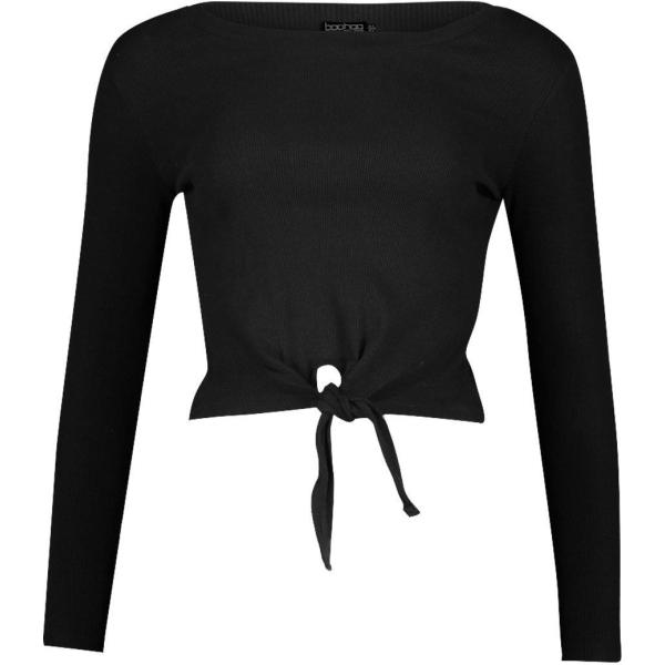 Top a maniche lunghe crop Boohoo