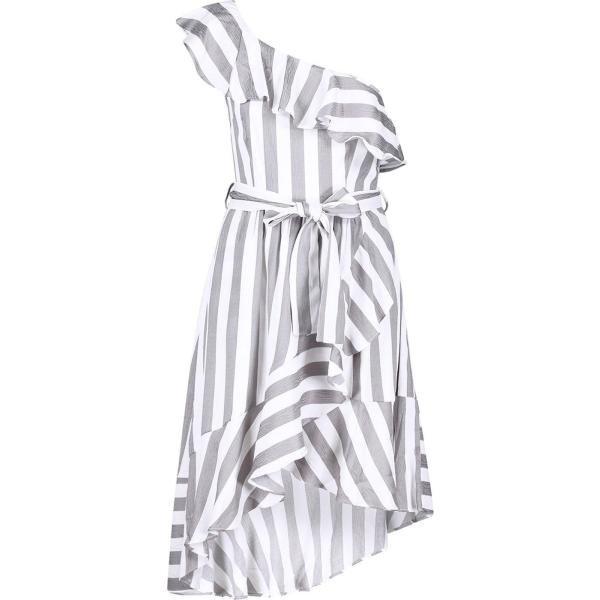 vestiti midi/longuette Boohoo grigio a righe