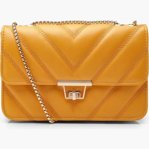 borse a spalla Boohoo giallo con stampe