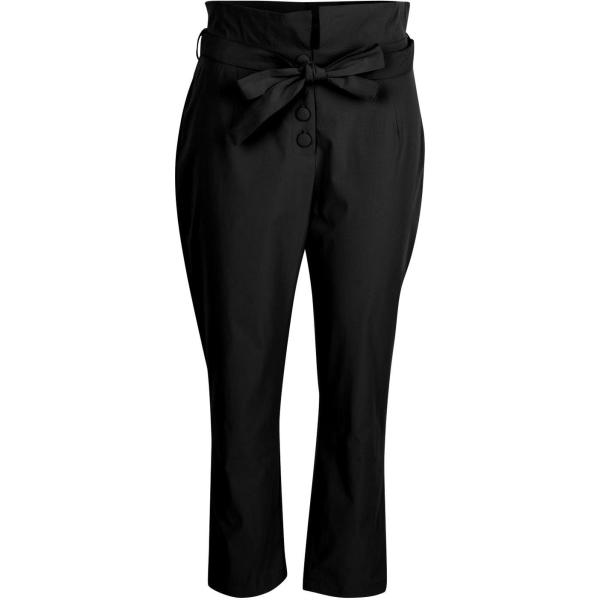 Pantalone vita alta nero Boohoo nero