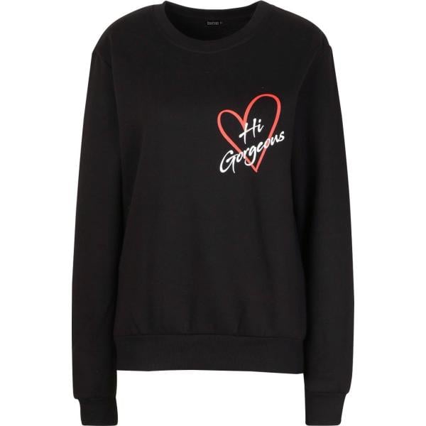 Felpa petite con stampa Boohoo nero con stampe