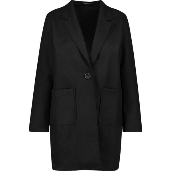 Cappotto petite wrap nero Boohoo nero