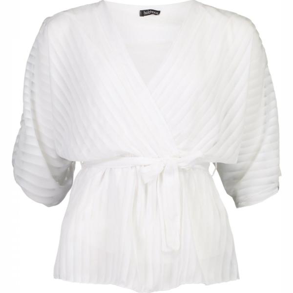 camicia Boohoo bianco a righe