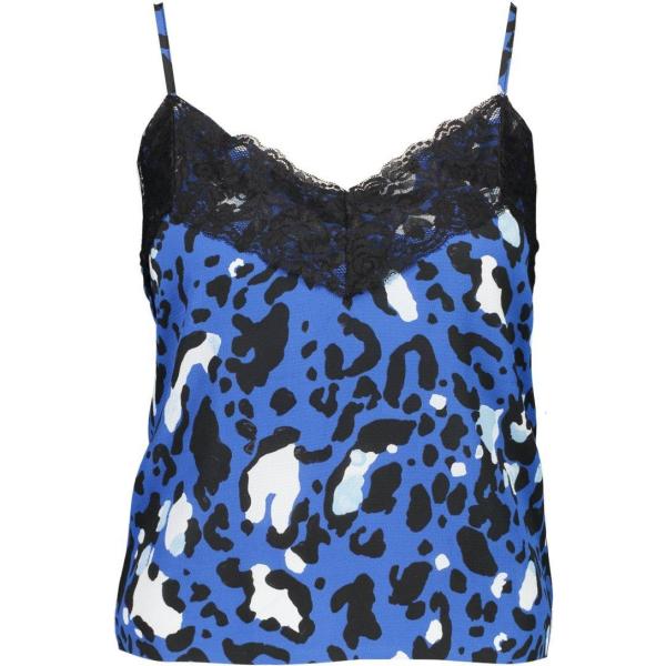 Top con pizzo animalier crop blu Boohoo blu animalier