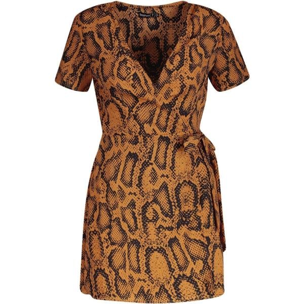 vestiti chemisier Boohoo arancione animalier