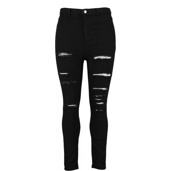 Jeggings skinny premaman effetto strappato in denim con spille Boohoo