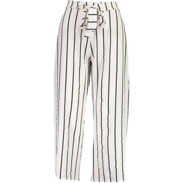 pantaloni culotte Boohoo bianco a righe
